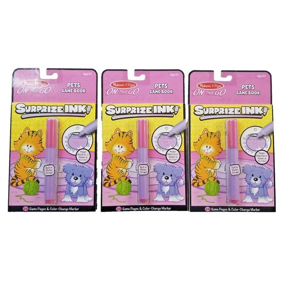 Melissa & Doug On the Go Surprize Ink! Activity Book - Pets (24 Pages) 3 Pack - Picture 1 of 5